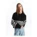 LC Waikiki Polo Neck Striped Long Sleeve Oversize Women's Knitwear Sweater