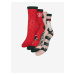 Sada štyroch párov vianočných ponožiek v červenej a ružovej farbe VERO MODA Snowflake