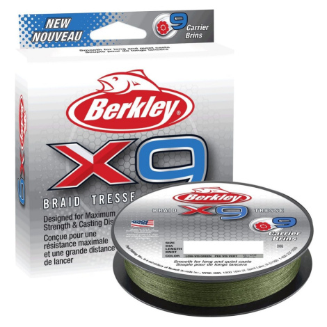 Berkley splietaná šnúra x9 low vis green-priemer 0,35 mm / nosnosť 36,3 kg