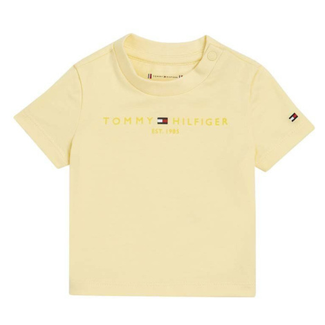 Tričko pre bábätko Tommy Hilfiger žltá farba, s potlačou
