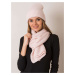 RUE PARIS Light pink hat and scarf