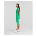 Šaty Karl Lagerfeld Slvs High Neck Knit Dress Zelená