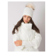 White winter hat with pompom