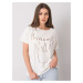 Women's cotton T-shirt Ecru with print