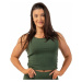 Nebbia Organic Cotton Ribbed Tank Top Dark Green Fitness tričko