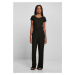 Women's jumpsuit with wide legs in black color