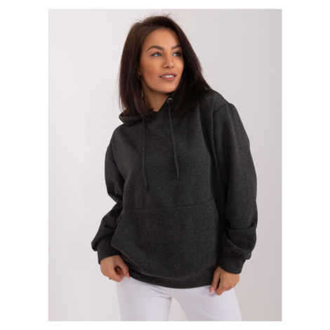 Graphite sweatshirt with kangaroo hood