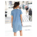 Blancheporte Džínsové rovné šaty, eco-friendly zapratá modrá