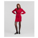 Šaty Karl Lagerfeld Karl Charm Satin Shirt Dress Červená