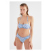 Trendyol Blue Floral Pattern Bikini Top