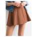 Brown mini skirt with flares