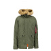 ALPHA INDUSTRIES Zimná parka 'N3B VF 59'  tmavozelená