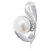 Brilio Silver Pôvabný strieborný prsteň s pravou perlou RI061W 52 mm