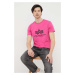 Bavlnené tričko Alpha Industries ružová farba, s potlačou