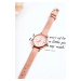 Women's watch with leather strap Ernest Nickel Free pink