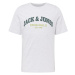 JACK & JONES Tričko 'BRAD'  zelená / svetlozelená / biela