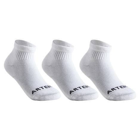Detské športové ponožky RS 100 stredne vysoké 3 páry biele ARTENGO