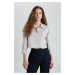 DEFACTO Oversize Fit Crop Poplin Long Sleeve Shirt