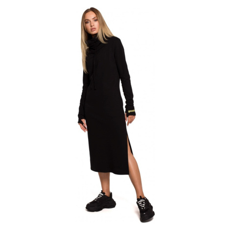 Maxi šaty s vysokým límcem na - černé EU XXL model 15825021