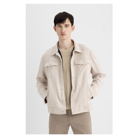 DEFACTO Slim Fit Shirt Collar Taffeta Suede Jacket Coat