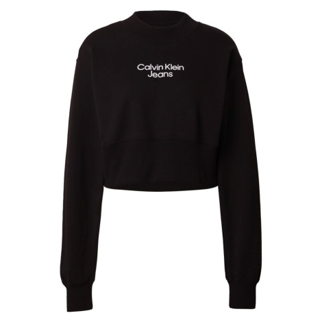 Calvin Klein Jeans Mikina 'INSTITUTIONAL'  čierna / biela