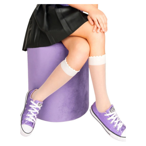 Biele dámske podkolienky