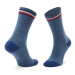 Tommy Hilfiger Súprava 2 párov vysokých detských ponožiek 100001500 Tmavomodrá