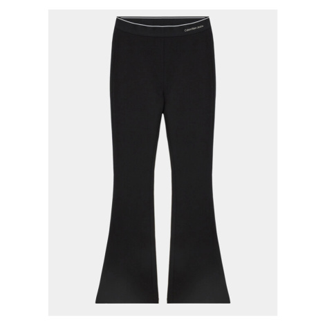 Calvin Klein Jeans Bavlnené nohavice Logo Tape IG0IG02292 Čierna Flare Fit