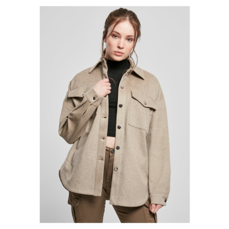 Women's classic overshirt lighttaupe Urban Classics