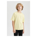 DEFACTO Boy's Oversize Fit Crew Neck Basic Short Sleeve T-Shirt