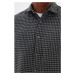 Trendyol Anthracite Men Regular Fit Shirt Collar Woodcut Plaid Shirt