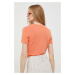 Tričko Calvin Klein Jeans dámsky, oranžová farba