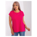 Fuchsia plus size blouse with slit