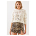 Bianco Lucci Women's Openwork Sweater