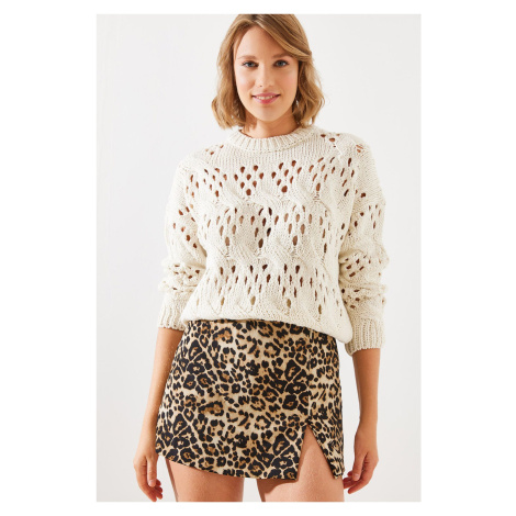 Bianco Lucci Women's Openwork Sweater