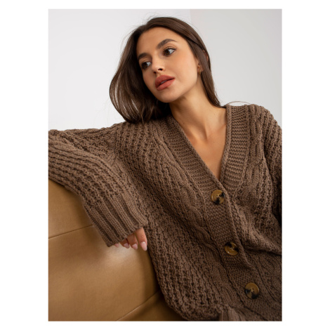 Brown knitted cardigan with buttons RUE PARIS