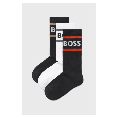 3 PACK Ponožky BOSS Rib Stripe Hugo Boss