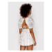 For Love & Lemons Koktejlové šaty Lupita CD2482 Biela Slim Fit