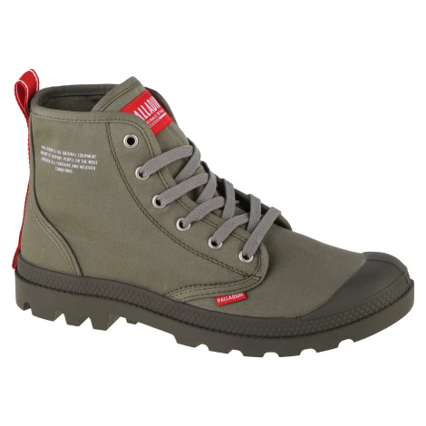 KHAKI ČLENKOVÉ PLÁTENÉ TENISKY PALLADIUM PAMPA HI DARE 76258-325-M