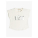 Koton Printed Ecru Girls' T-Shirt 3skg10043ak