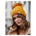 Winter nylon beanie with honey pompom