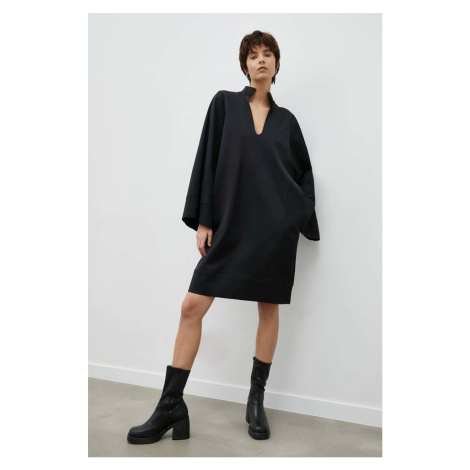 Vlnené šaty By Malene Birger čierna farba, mini, oversize