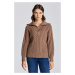 SVETER GANT D2. CABLE HALF ZIP SWEATER MOLE BROWN