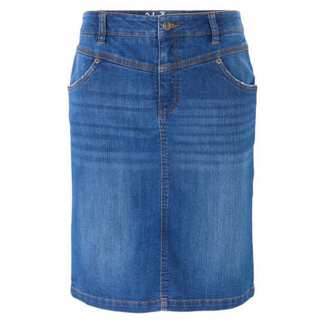 Strečová džínsová sukňa bonprix