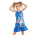 Denokids Checkered Rabbit Girl's Blue Strappy Summer Dress