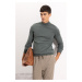 DEFACTO Dark Khaki Slim Fit Slim Fit Half Turtleneck Knitwear Sweater