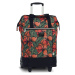 PUNTA nákupná taška na kolieskach s výsuvnou rukoväťou - 40L - zeleno - červená kvetinová