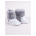 Yoclub Dievčenské topánky na suchý zips OBO-0190G-4500 Silver 6-12 měsíců