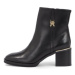 Tommy Hilfiger Členková obuv Feminine Th Hardware Mid Bootie FW0FW07539 Čierna