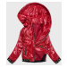 Krátka červená dámska bunda s kapucňou (B9787-4)